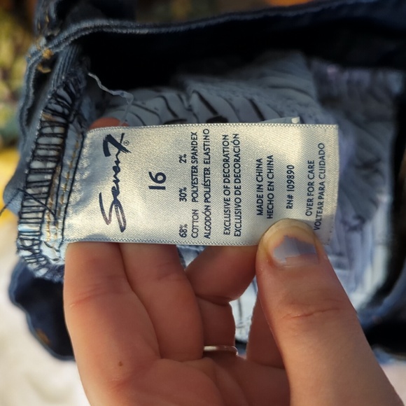 Seven7 Brand Dark Wash Denim Boot cut Blue Jeans Size 16 - Picture 12 of 14